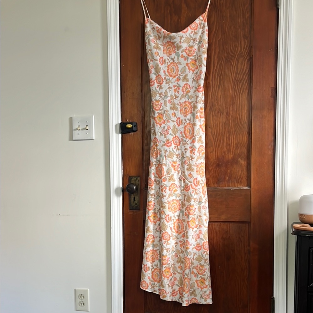 Forever 21 Orange and Cream Maxi Dress